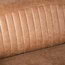Canapé d'angle droite en cuir  cognac et en métal par BeLoft.