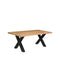 Table industrielle en bois et en métal noir Cross 180 x 90 cm.