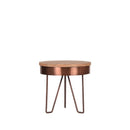 Table d'appoint ronde en bois et en métal cuivre Naya Ø 44 cm.