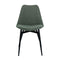 Lot de 2 chaises en tissu vert avec une structure en métal noir.