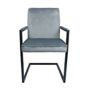 Set de 2 chaises industrielles en velours gris par Bisous design.