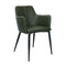 Lot de 2 chaises en cuir PU vert foncé au style vintage et industriel.