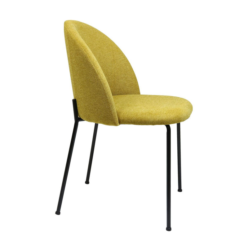 Lot de 2 chaises en tissu jaune par Bisous design.