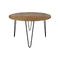 Table de salle à manger en bois et métal noir Spin ronde standard.
