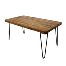 Table de salle à manger en bois et métal noir Spin taille ultra large.
