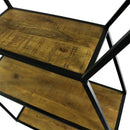 L'étagère en acier noir et en bois de manguier au style industriel.