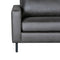Sofa 2 places en tissu avec quatre pieds en métal noir.