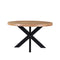 Table industrielle ronde en bois et en métal noir Cross Ø 130 cm.