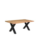 Table industrielle en bois et en métal noir Cross 240 x 100 cm.