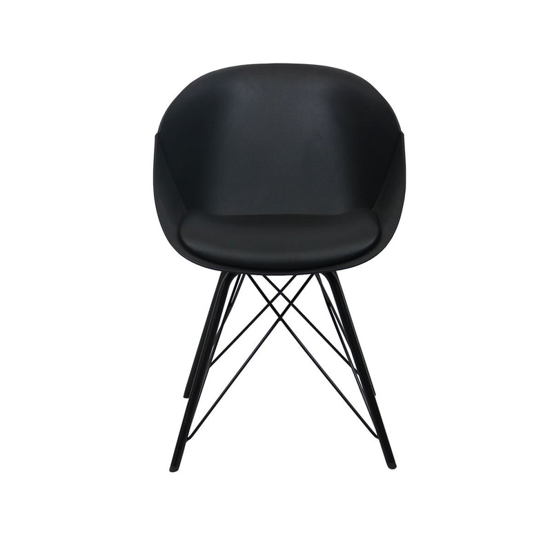 Chaise noire robuste et durable.