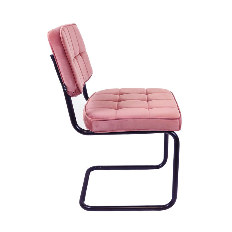 Set de 2 chaises, structure en métal noir cubique robuste et durable. 