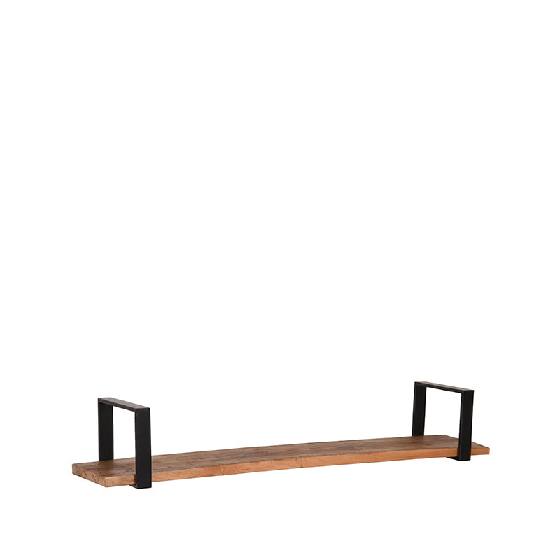Étagère industrielle en bois manguier massif et métal noir L60 cm