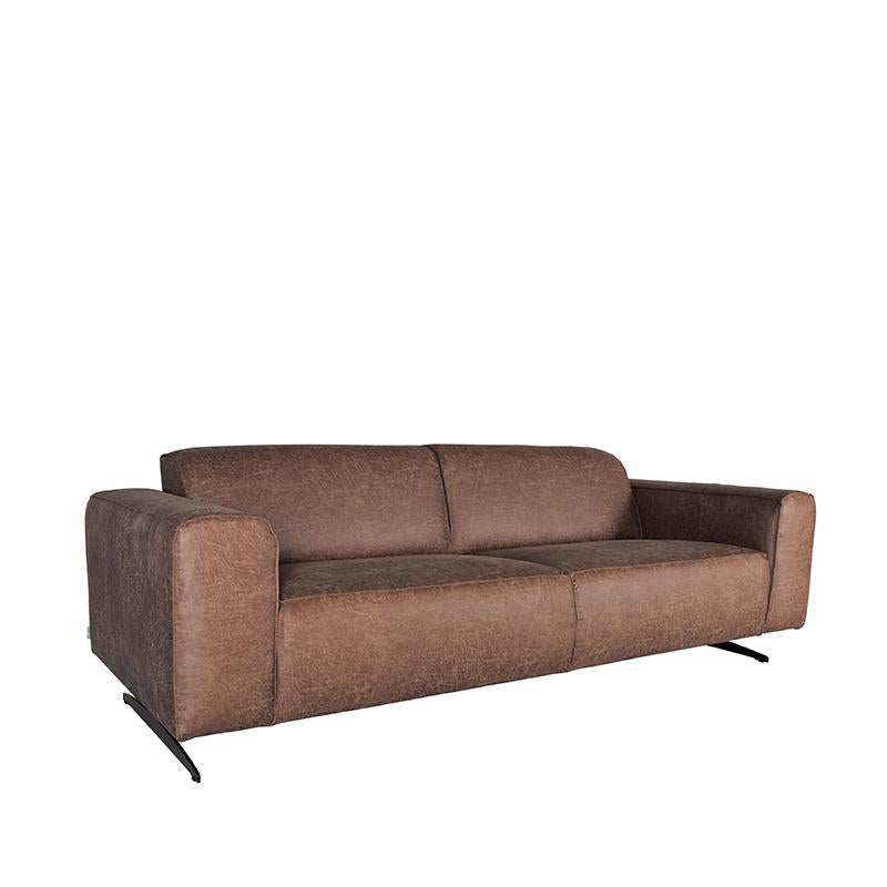 Sofa 3 places en tissu microfibre brun par BeLoft.