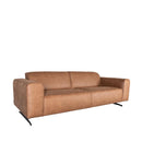 Sofa 3 places en tissu microfibre cognac par BeLoft.