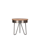 Table d'appoint ronde en bois et en métal gris Naya Ø 44 cm.