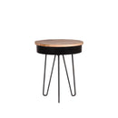 Table d'appoint en métal noir et en bois 44x53 cm par BeLoft.