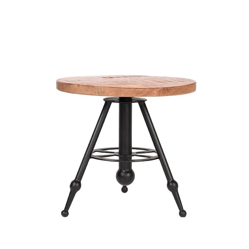 Table d'appoint en métal et en bois Remo Ø 45 cm.