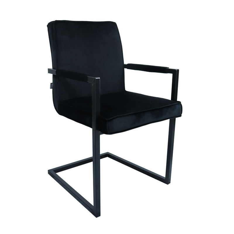 Set de 2 chaises industrielles en velours noir Nat par Bisous design.