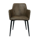 Lot de 2 chaises en cuir PU brun au style vintage et industriel.