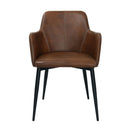 Lot de 2 chaises en simili cuir cognac pour votre salle à manger ou votre salon.
