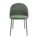 Lot de 2 chaises en tissu vert pour un intérieur moderne et tendance.