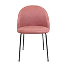 Lot de 2 chaises en tissu rose confortable et design.