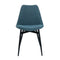 Lot de 2 chaises en tissu bleu avec une structure en métal noir.