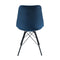 Le set de 2 chaises par Bisous design, structure en métal noir robuste et velours bleu foncé très doux et confortable.