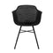 Chaises en métal noir, des chaises robustes et durables.