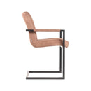 Chaise de salle à manger brun clair confortable et design.