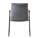 Set de 2 chaises en velours gris confortables et agréables à regarder.