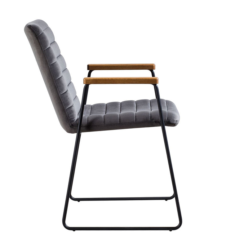 Set de 2 chaises en velours gris par Bisous design.