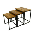 Ensemble de trois tables d'appoint rectangulaires en bois Marky.