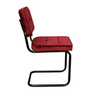 Chaise style art déco en velours rouge.