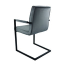 Set de 2 chaises, cadre cubique en métal noir stable et solide.