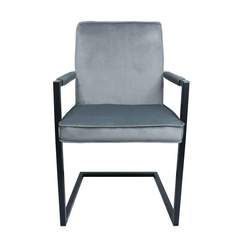 Set de 2 chaises industrielles en velours gris par Bisous design.