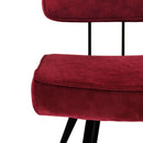 Set de 2 chaises en velours nervuré rouge par Bisous design.