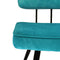 Set de 2 chaises en velours nervuré turquoise par Bisous design.