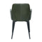 Habillez votre intérieur avec ce lot de deux chaises en cuir vert foncé.