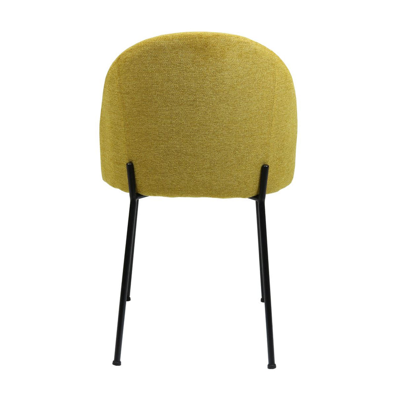 Lot de 2 chaises en tissu jaune pour un intérieur moderne et tendance.