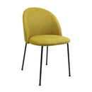 Lot de 2 chaises en tissu jaune robuste pour votre salle à manger.
