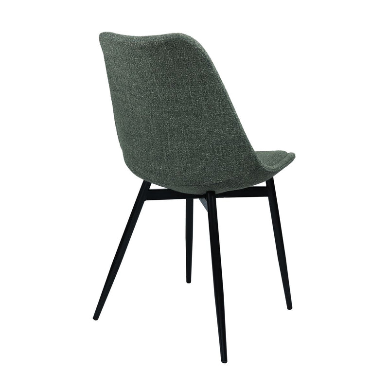Lot de 2 chaises en tissu vert, ajoutez du confort autour de votre table.