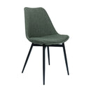 Lot de 2 chaises en tissu vert design scandinave et moderne.