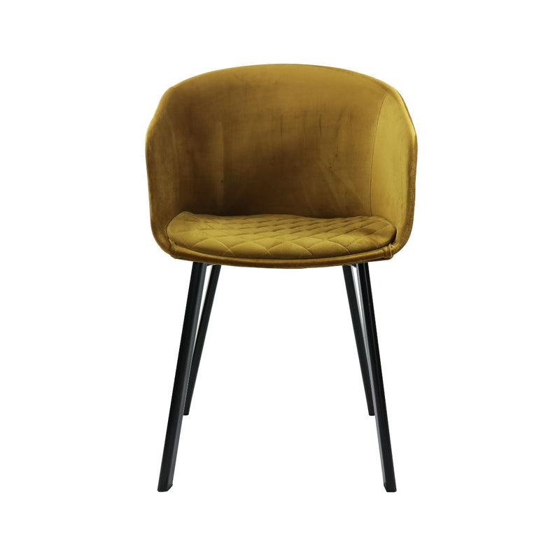 Set de 2 chaises en velours doré par Bisous design.