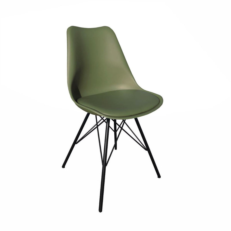 Le set de 2 chaises vert olive style nordique par Bisous design.