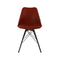Le set de 2 chaises rouges en simili cuir Eiffel , assise et dossier confortables.