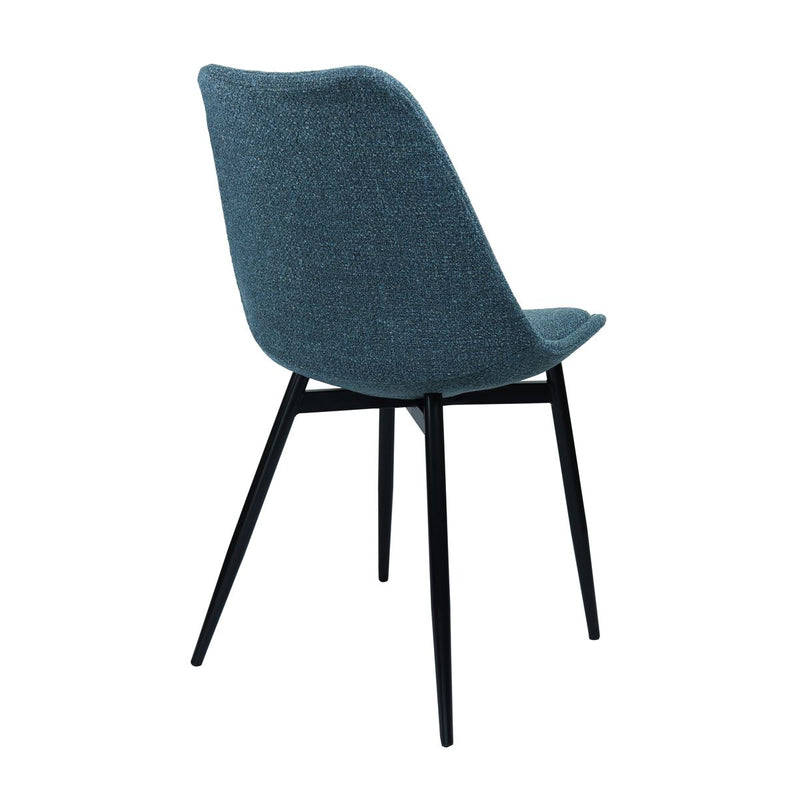 Lot de 2 chaises en tissu bleu, ajoutez du confort autour de votre table.