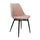 Lot de 2 chaises en tissu rose au style nordique.