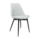 Lot de 2 chaises en tissu blanc design scandinave et moderne.