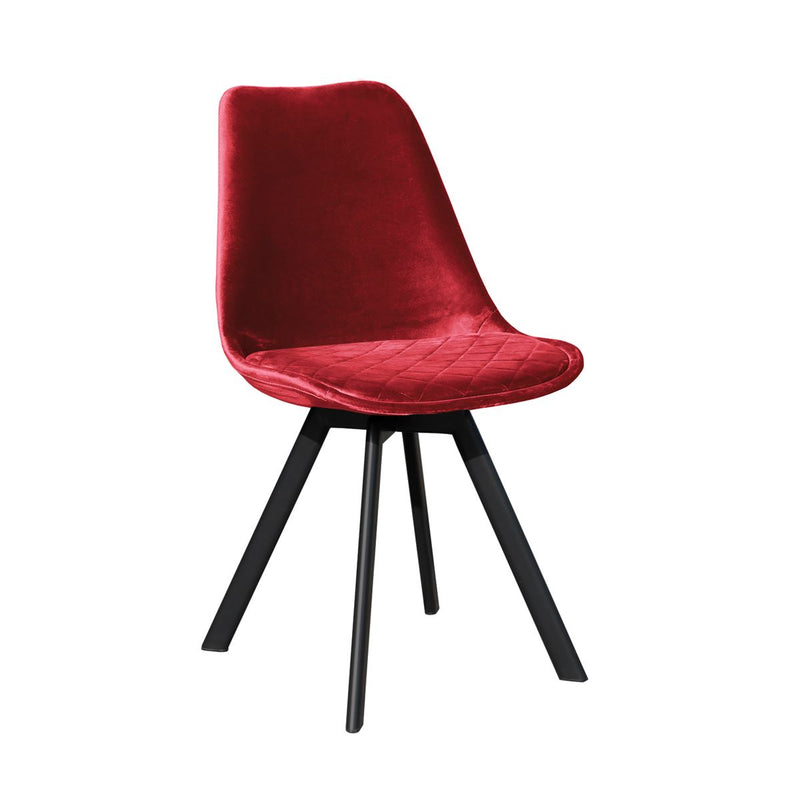 Sublimez votre intérieur avec ce lot de deux chaises en velours rouge.